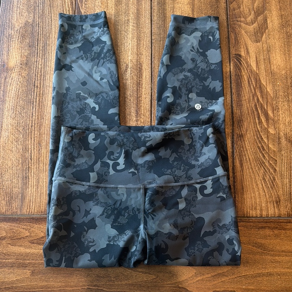 Lululemon Wunder Train High-Rise Tight 25" Leggings Hidden Heritage Lace Black - Picture 12 of 13